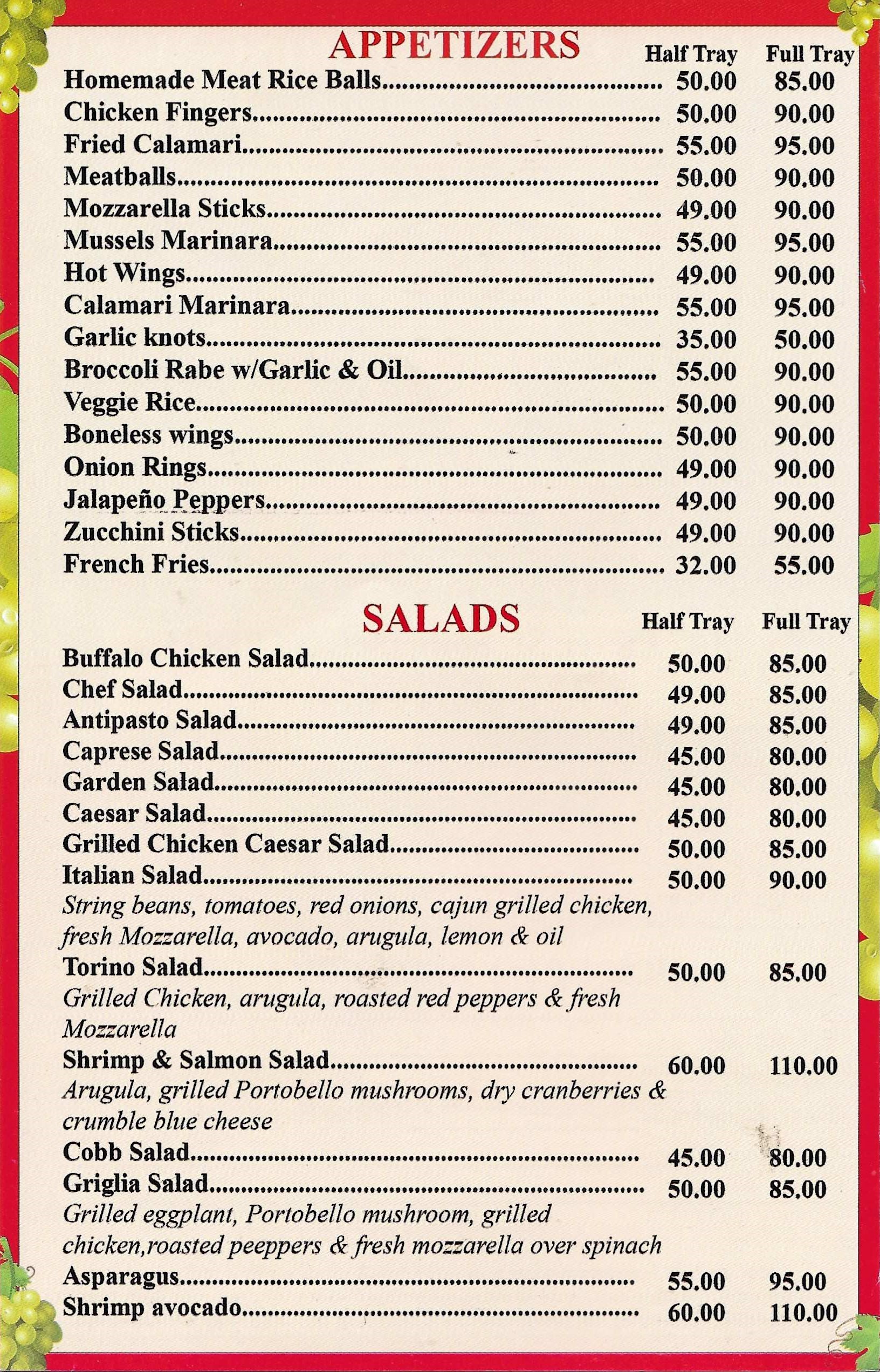 Catering Menu 1 somerset pizza