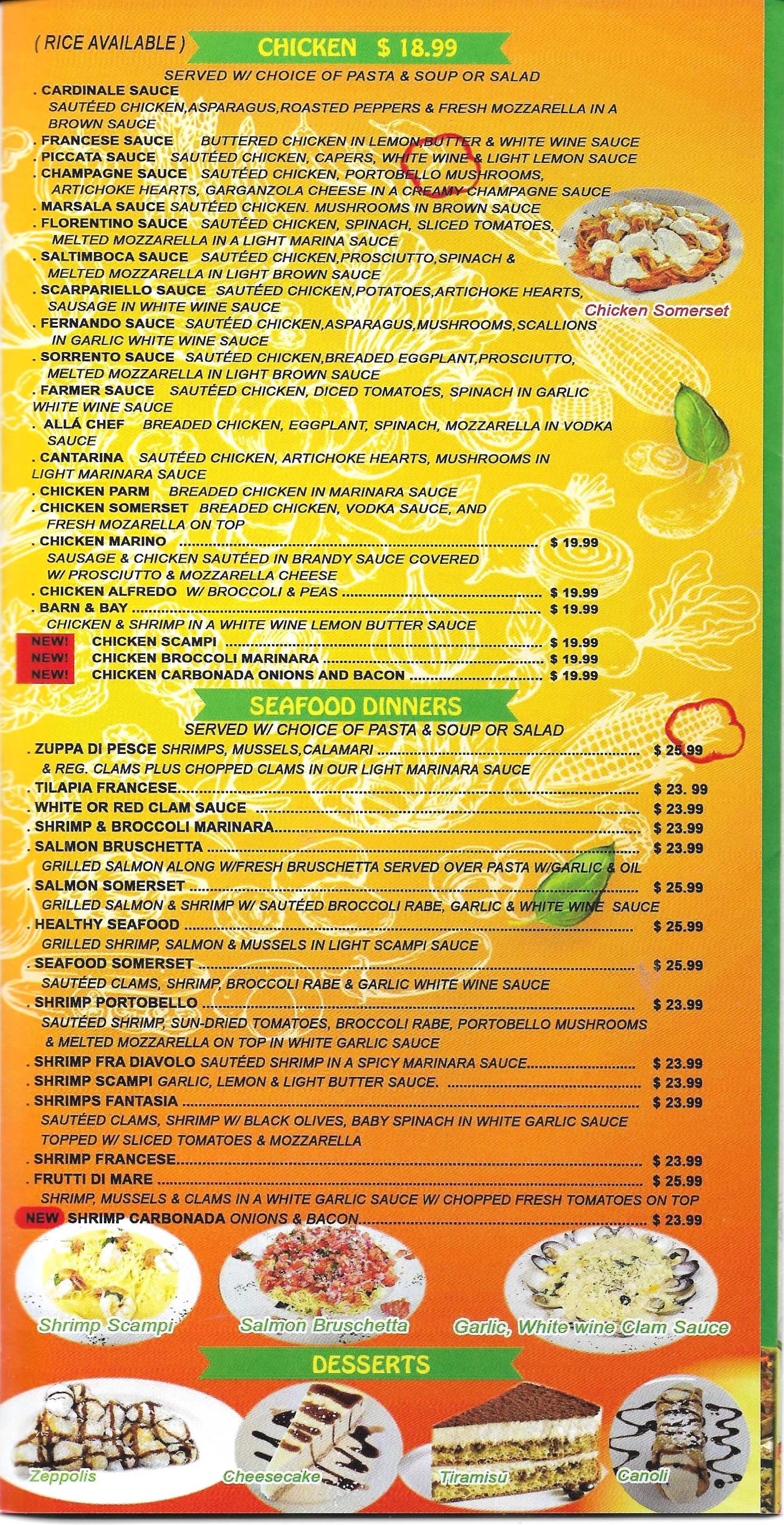 Menu 5 somerset pizza