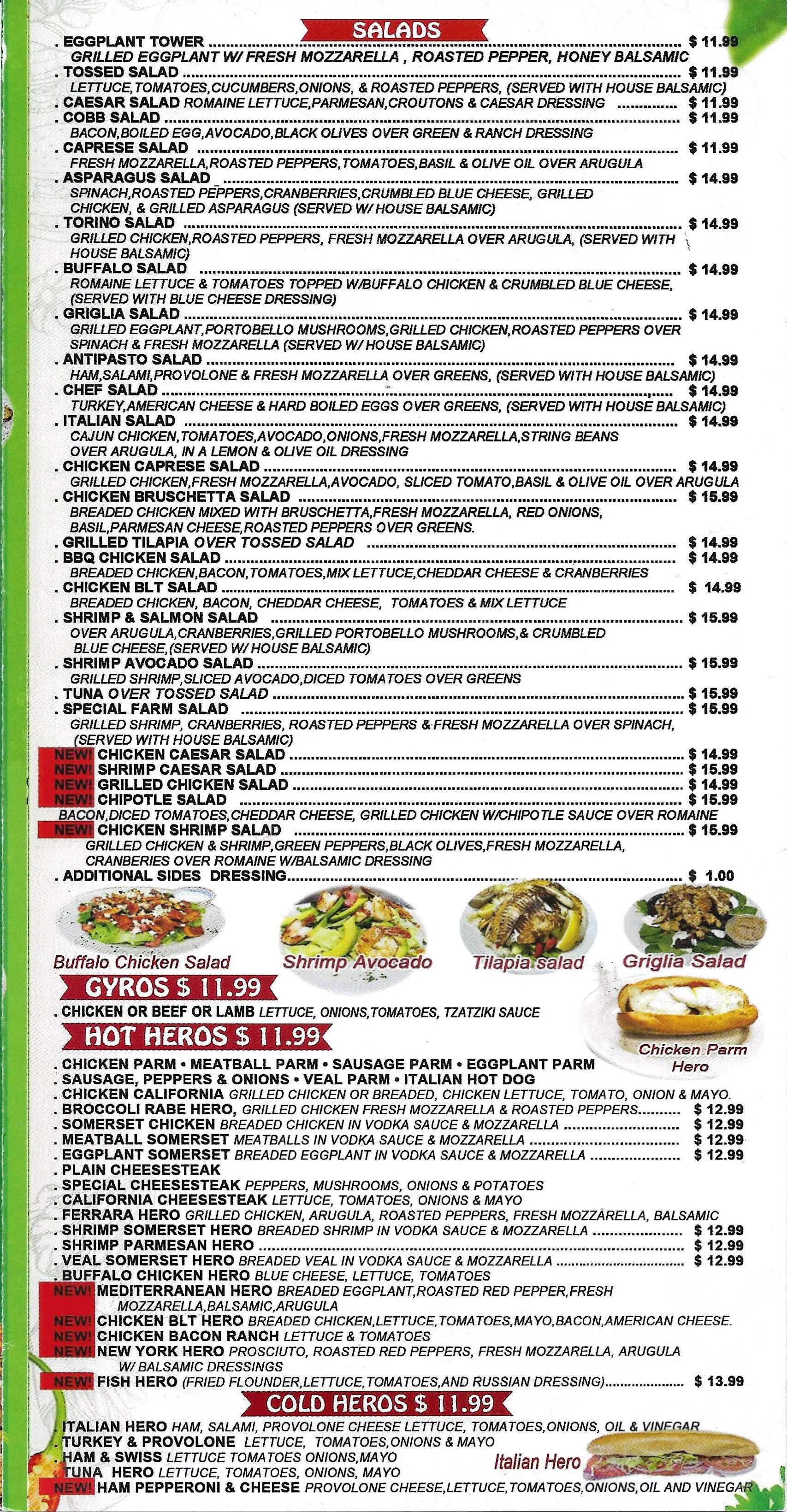 Menu 6 somerset pizza